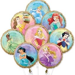 Wanna Party Set of 8 Foil Balloons – Fairy Tale Theme Balloons for Girls Birthday, Party Favors for Princess-Themed Celebrations, Cute Balloon Set for Kids’ Room, Events & Return Gifts-image-0