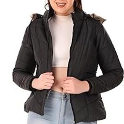 Girls and Women's Puffer Regular Fit Bomber Jacket For Winter Wear | Hooded Neck | Full Sleeve | Zipper | Casual Jacket For Woman & Girl | Western Stylish Jacket For Women-image-95