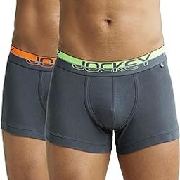 FP03 Men's Super Combed Cotton Rib Solid Trunk with Ultrasoft Waistband (Pack of 2)_Asphalt_S-28