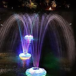Floating Pool Fountain with Light Show,Rechargeable Battery Pond Water Fountain,IP68 Waterproof Pool Waterfall Fountain,2 Modes Pool Sprinkler Fountain for Inground Above Ground Pool, Gardens-1pc-image-56