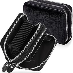 Double Zipper 11 Slots Horizontal RFID Leather Wallet for Credit, Debit, and ATM Cards, Cardholder with Multi Card Slots, Purse, Easy Carriable Wallets with Unisex Design (Black)-picture-44