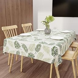 Wings Star Dining Table Cover for 6 Seater, 60 x 90 inch Size, Waterproof and Dustproof Table Sheet,Dining Table 6 Seater Waterproof Cover, Green Leaf-21