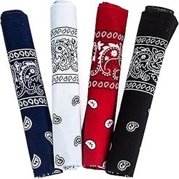 Bandanas for Men & Women ,Paisley Bandanas, 4 Pack, 100% Cotton Bandanna by Tigerdoe-image-116