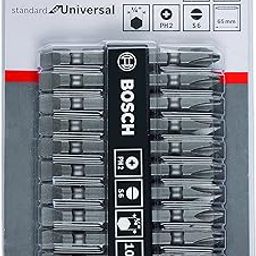 Bosch Professional Extra Hard, Double Ended Screwdriver Bits, Type Ph2-Sl, Length 65mm, Grey, Pack Of 10-13