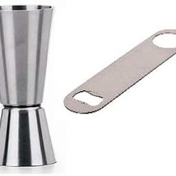 Dynore Stainless Steel Set of 2 Bottle Opener with Double Sided Tall peg Measure 30/60-20