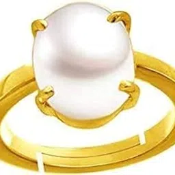 GEMS South Sea Pearl 5.25 Ratti 4.33 Carat Natural Pearl Gemstone Original Certified Moti Adjustable Astrological panchhdhaatu/Ashtadhatu Gold Ring for Men and Women-image-70