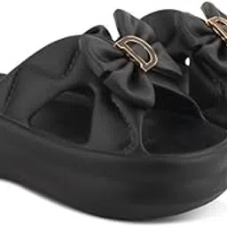 cogs Women's Fashion Slide Sandals with Bow Detail Comfortable Slip-On Platform Slides for Casual Wear-picture-43