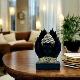 Livre Riche HANDICRAFTS Black Buddha Statue with Protective Hands | Resin Buddha Idol Figurine for Home Decor, Meditation Space, Living Room & Office-image-86