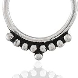 Pure 925 Sterling Silver Clip On Septum Nose Rings For Women - Non Pierced nose (SS-NR-14)-picture-14