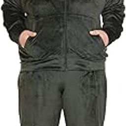 Women's Stylish Zipper Velvet Plus Size Longline Winter Wear Track Suit Night Suit Co-Ord Set-image-83