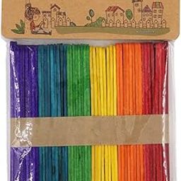 Aadya Crafts Wooden Colourful Ice Cream Sticks Medium 6 Colour Size 11 cm x 1 cm-19