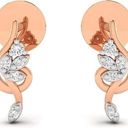 18k (750) Rose Gold and Solitaire Stud Earrings for Women-image-69