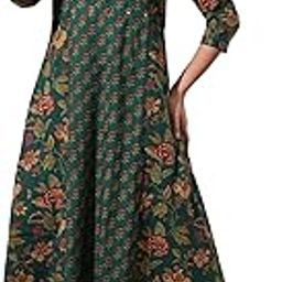 Women Floral Print Mandarin Neck Panelled A-Line Kurta With Elasticated Waist Pant Workwear Sets-picture-40