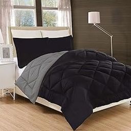 PINDIA 200 GSM Microfiber Single Bed Comforter/Blanket - 90 x 60 Inch, Black Grey-28