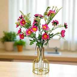 CURATED CART Artificial Daisy Flowers - Pack of 2 Faux Daisy Bouquets, 30 cm Tall with 10 Flower Heads per Stem - UV Resistant Plastic Plants for Indoor & Outdoor Use - Home, Garden (Pink) (No Vase)-image-94