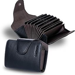 13 Slots Leather Credit Card Holder Wallet for Men & Women (11 x 8.5 x 2.6 cm) (Black)-picture-48