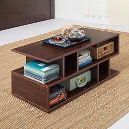 Green Soul Carya Engineered Wood Coffee Table (Walnut) | Living Room Center Table | Suede Finish | 1 Surface Top and 2 Shelves | Warranty Protected| Installation Provided-14