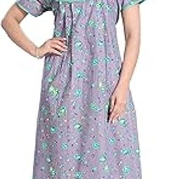 Women's Cotton All Over Print Maxi Maternity Nighty-9