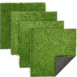 Juvale Synthetic Grass - 4-Pack Artificial Lawn, Fake Grass Patch, Pet Turf Garden, Pets, Outdoor Decor- Non-Slip Turf, Green, 12 x 0.25x 12 inches-image-13