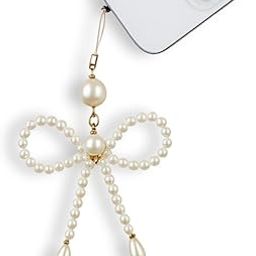Pearl Bow Charm, Decorative Accessory for Mobile,Bags,Keys etc.,White and Gold-picture-32