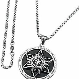 STYLE KRAFT Star of David Protection Pendant Solomon Seal Stainless Steel Chain Pendant for Men Silver Necklace Protection For Girls Women 22inch chain-image-15