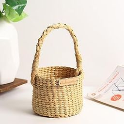 Habere India-All the Cultures Fabricating India Round Hamper Basket | Cane Or Bamboo Basket | Cane Gift Hamper Basket | Wardrobe Basket | Bathroom Organizer Basket (Medium: Dia 12 cm X H 9 cm)-picture-19