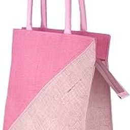 FOONTY Daily Use Women Jute Lunch Bags(Pink,FFFWB6009A)-image-94