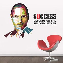 StickMe 'Success Depends On You - Steve Jobs - Office - Inspirational - Motivational - Quotes - Wall Sticker ' -SM675 (Multi Colour, Vinyl - 85cm X 55 cm)-image-53