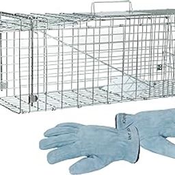 ANT MARCH Live Animal Cage Trap 24' Steel Humane Release Rodent Cage for Rabbits, Stray Cat, Squirrel, Raccoon, Mole, Gopher, Chicken, Opossum, Skunk, Chipmunks, Groundhog Squire-image-19