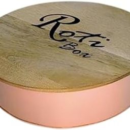 Peelorange Roti Box with Wooden Lid, Metal Storage Container for Chapati and Flatbreads, Rose Gold-13