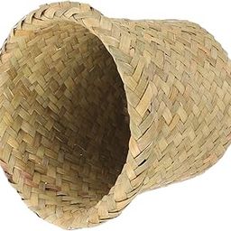 OKUMEYR Wastebasket Trash Can Retro Decor Round Trash Can Black Laundry Hamper Water Hyacinth Basket Seagrass Waste Basket Wicker Garbage Basket Household Trash Can Convenient Waste Basket-image-80