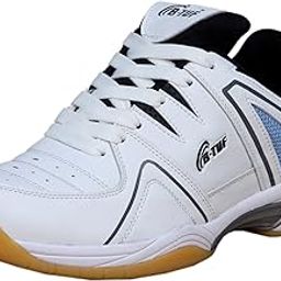 Inspire Non-Marking Badminton Court Shoes for Men/Women | Stylish Sport Shoes | Lightweight & Durable for Squash, Table Tennis, Volleyball, Basketball & Indoor Sports |(White/Blue)-image-21