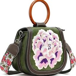 Premium® Retro Floral Embroidery Sling Bag for Women-image-2