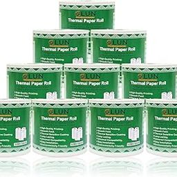 GLUN® 58mm(2 inch) x 50 Meter Thermal Receipt Paper Roll, BPA-Free, Print for POS, Credit Card Machines, Cash Registers (Pack of 10)-4