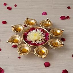 Webelkart Diya Shape Flower Decorative Urli Bowl for Home Decor Bowl for Floating Flowers and Tea Light Candles Home,Office and Table Decor| Decorative items for home (Designs-1)-image-87