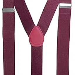 calixto Premium Maroon Suspenders for Men – Classic Solid Color Adjustable Elastic Y-Back Braces with Heavy Duty Strong Metal Clips Formal Wedding Office Prom Party Retro Vintage Costume Accessory-picture-31