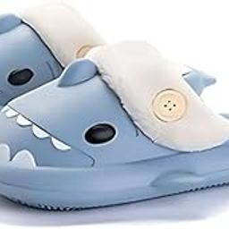 Cloudy Sharks Cozy Edition Shark Slides | Unisex EVA Foam Fur Slippers for Men & Women | Fun Comfortable Footwear for Home & Casual Outings-image-12