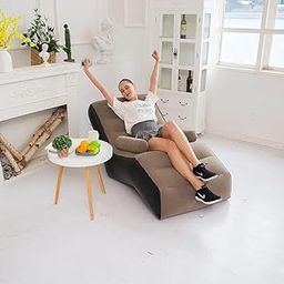 DEMOKRAZY Inflatable Lounger Chair with Armrests, Indoor Outdoor Floor Sofa Recliner for Living Room Camping, Pack of 1-image-75