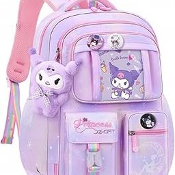 Kawaii Travel School Bag|Backpack, Cute Backpacks Aesthetics Large 18 Inches Capacity Casual Day Pack Bookbag Rucksack School Bag, Princess Backpack Bookbag for Girls-image-69