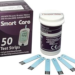 SMARTCARE Blood Glucose Test Strips - 50 Test Strips (Single Pack) - Small Blood Sample, Quick Results, and Global Accuracy Standards-16