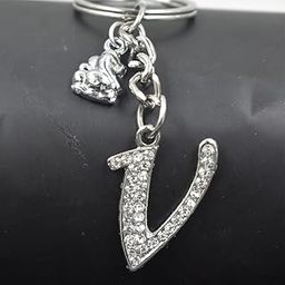 ALPHABET V LETTER METAL MAHA GANPATI CHARM PROTECTIVE KEYCHAIN FOR CAR, BIKE-picture-37