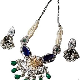 | Handcrafted Traditional Necklace Set for Women & Girls | Ethnic Jewelry with Matching Earrings | Lightweight & Elegant Design-34