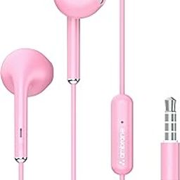 Ambrane Wired Headphones in Ear Earphones with in-Line Mic for Clear Calling, 14Mm Dynamic Drivers for Boostedbass, 3.5Mm Jack, Multi-Functional Controller (Stringz 38 Lite, Pink)-24