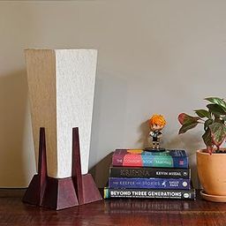 Lexton Wooden 'Pyramid' Table LED/CFL Lamp for Bedroom & Living Room (14 Inch, Wood, Without Bulb, Pack of 1) |Bedside Table Lamp Side Table Lamps for Home Decoration Office Side Lamp-image-79