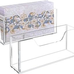 Guest Towel Holder, Acrylic Vertical Napkin Holder for Table, 2pcs Paper Towel Dispenser for Bathroom, Clear Countertop Disposable Hand Towels Organizer Napkin Tray for Home Kitchen Restaurant Hotel-image-41
