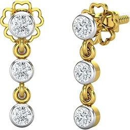 18KT Yellow Gold and Diamond Stud Earring for Women-image-75