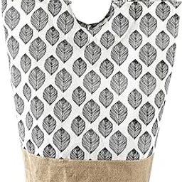 HOKIPO Large Laundry Basket Foldable Hamper Tall With Handles, Elm Leaf Black (AR-4855-D1)-10