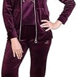 D-LINE Women's Premium Velvet 3-Piece Tracksuit Set (Wine)-image-78
