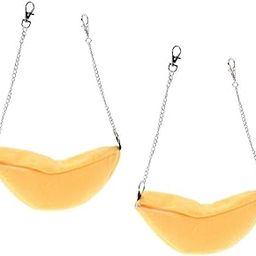 SAZ DEKOR 2Pc Banana Hamster Bed House Hammock Small Animal Bed House Cage Nest Yellow-image-36