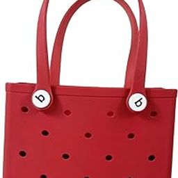 The Style Sutra Beach Tote Bag with Holes Easy to Clean Beach Basket Bag for Women Girl Boat Red| Womens Handbags & Bags| Womens Handbags & Bags|1 Beach Hole Bag-29